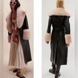 Free People by Brenda Knight Long Coat / Jacket with Fur Detail